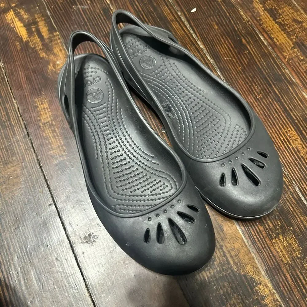 Crocs black slip on rubber ortho washable Mary Jane shoes